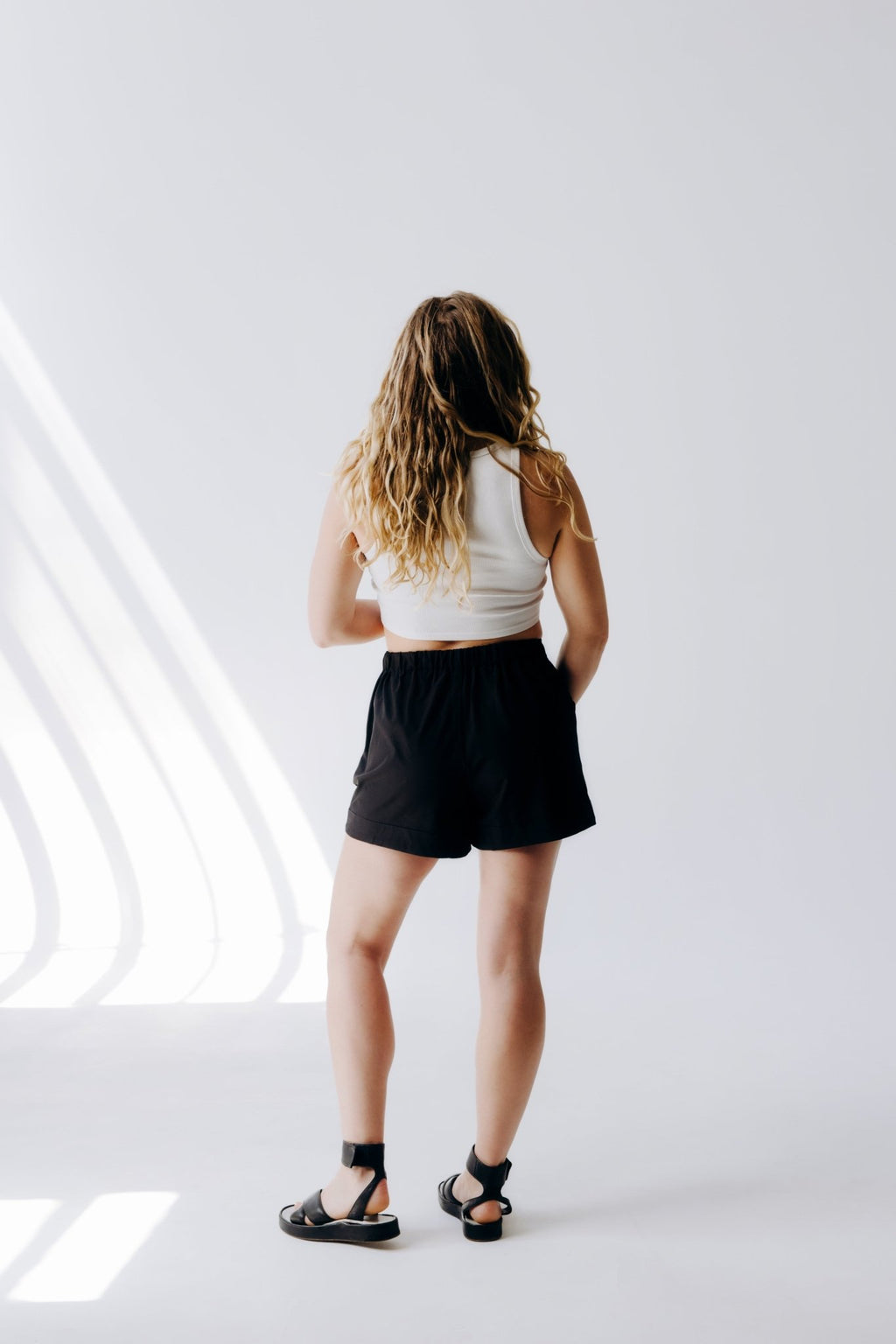 Wide Leg Faux Cuff Shorts - Shop Avnu