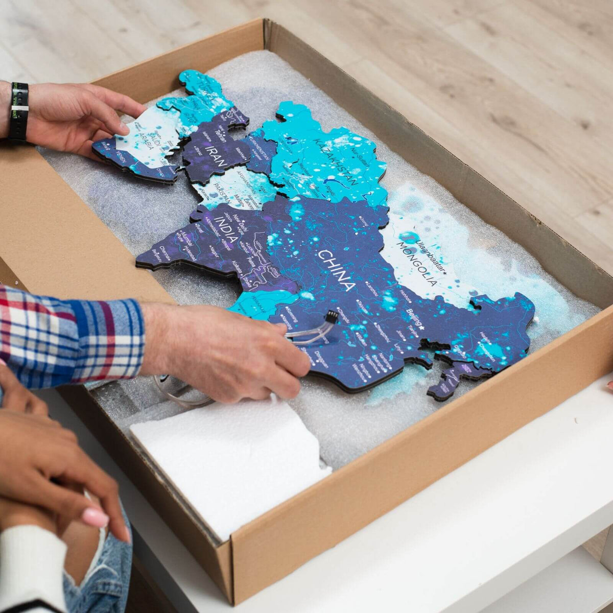 3D LED / LUMINOUS Wooden World Map 3.0 Ocean
