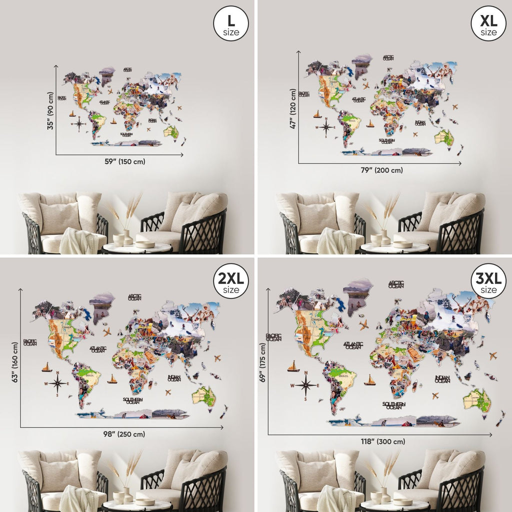 World Photo Map Physical