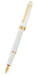 Bailey Light™ Polished White Resin and Gold Tone Fine Nib Fountain Pen