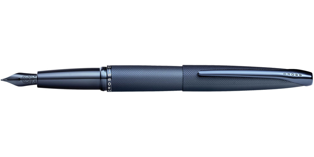 ATX® Sandblasted Dark Blue Stainless Steel Fine Nib Fountain Pen